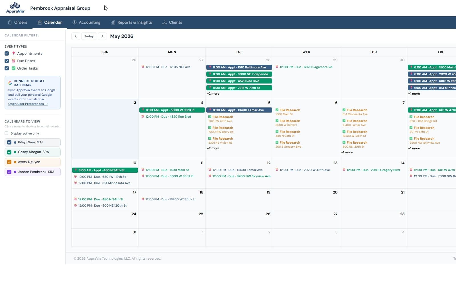 Appointment scheduling preview