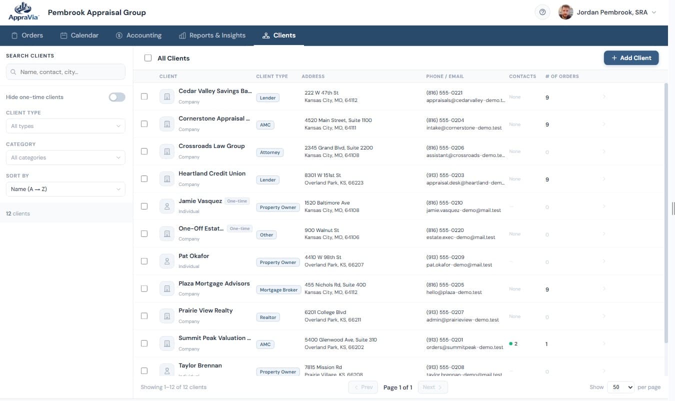 Client management preview