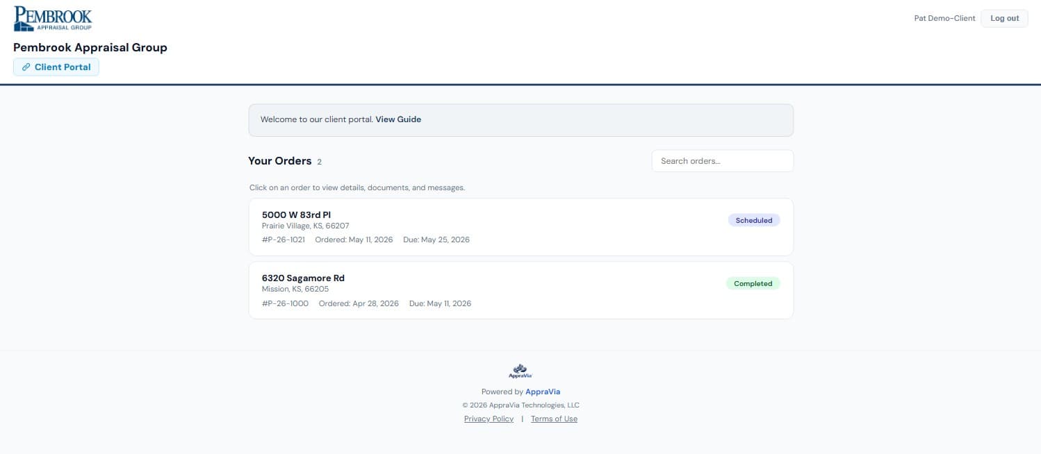 Client portal preview