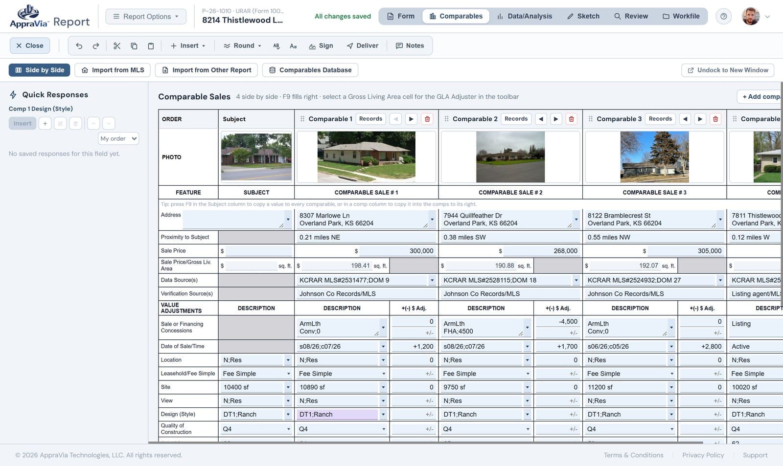 Comparables & data